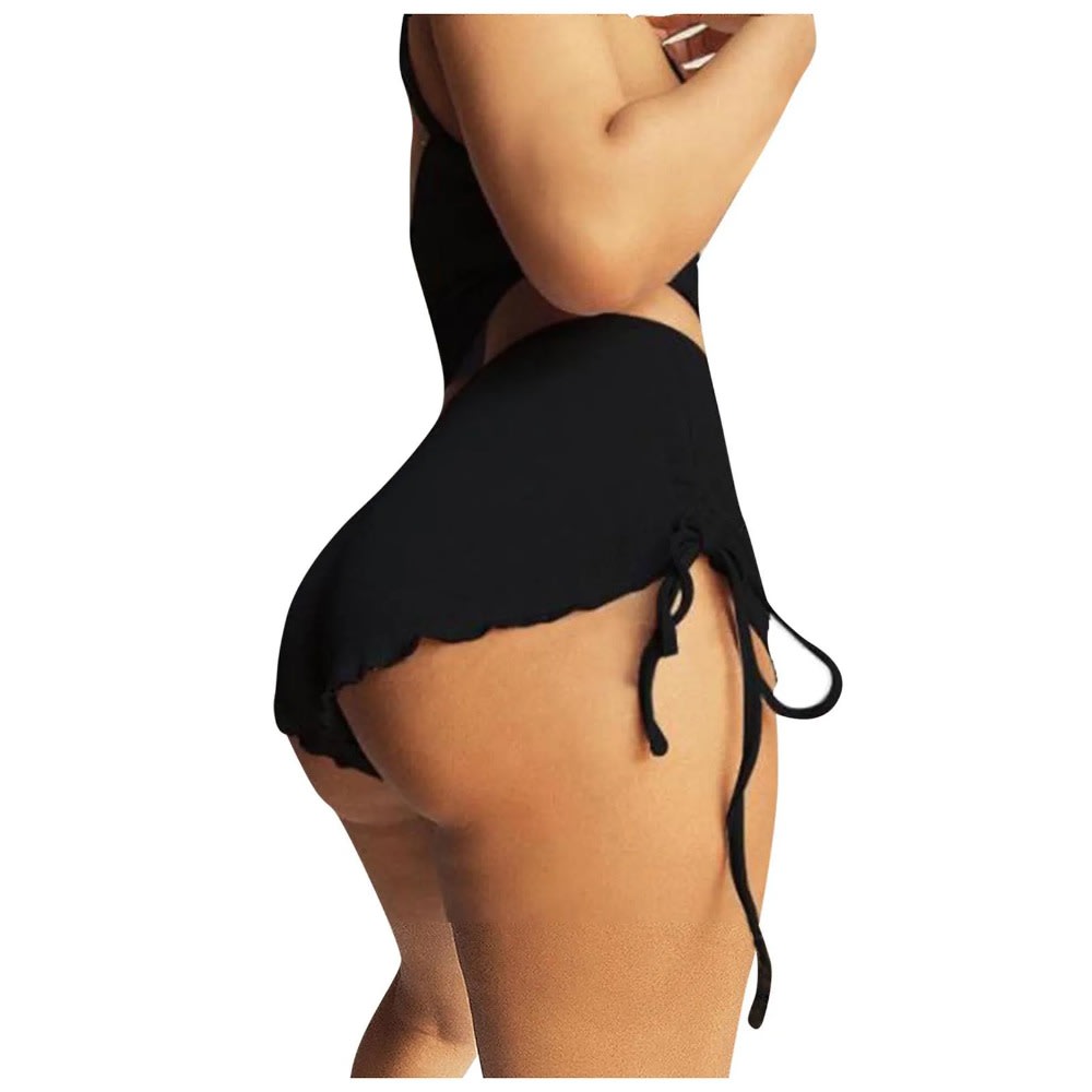 2024 Women High Waist Button Drawstring Side Shorts